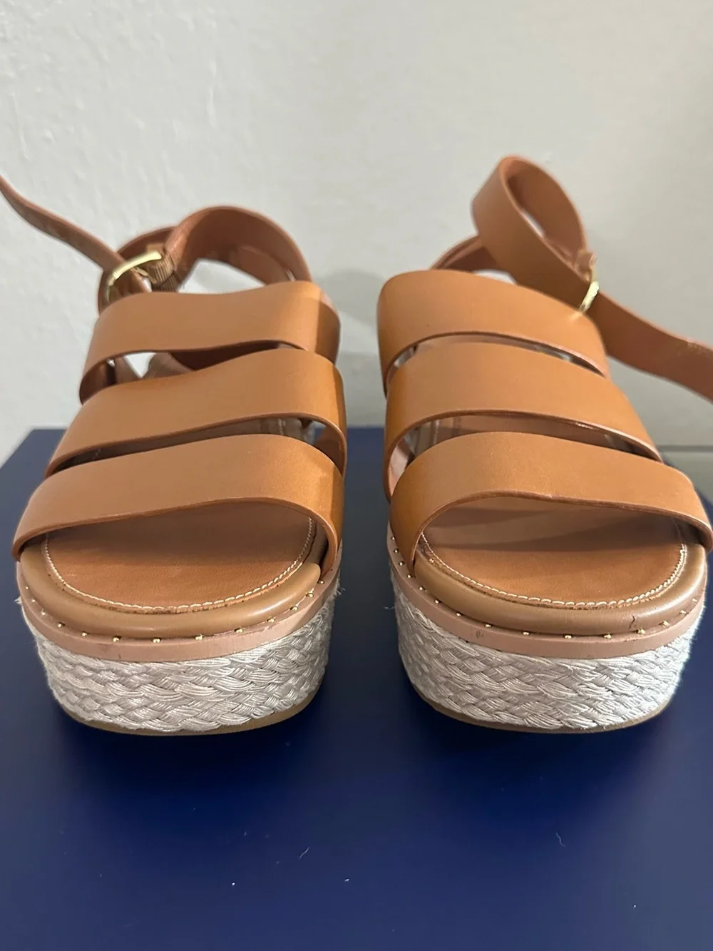 Fitflop Tan Leather Platform Espadrille Sandals